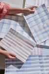 Patchwork Plaid Wallpaper in Blue/Peach Image 3