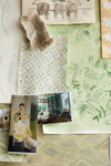 Textured Botanical Wallpaper in Pale Green Image 5