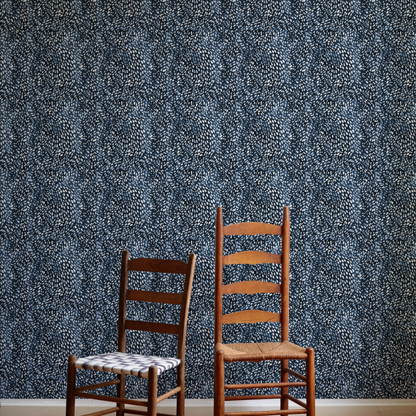 Speckled Wallpaper in Navy
