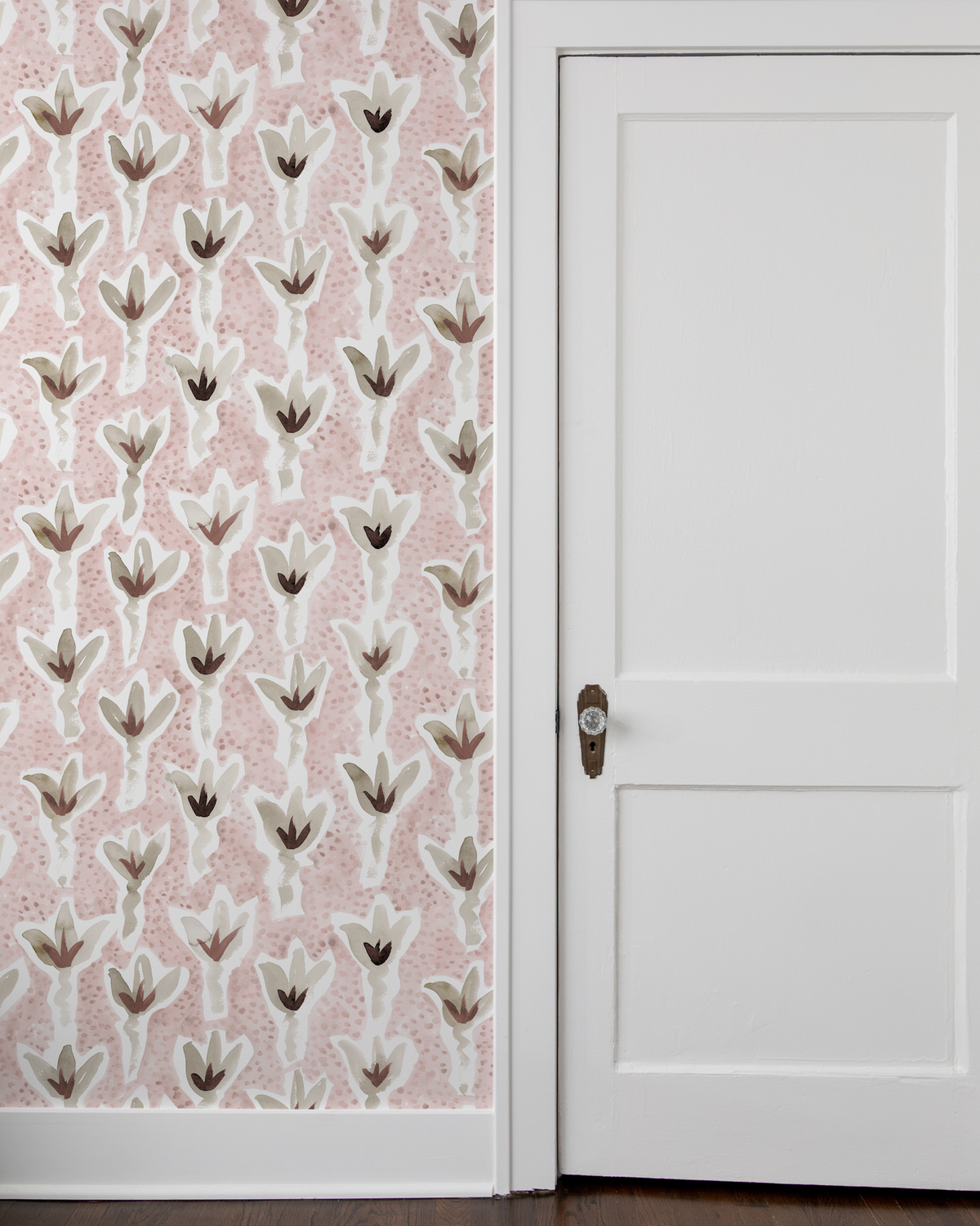 Sprigs Wallpaper in Pink/Rust