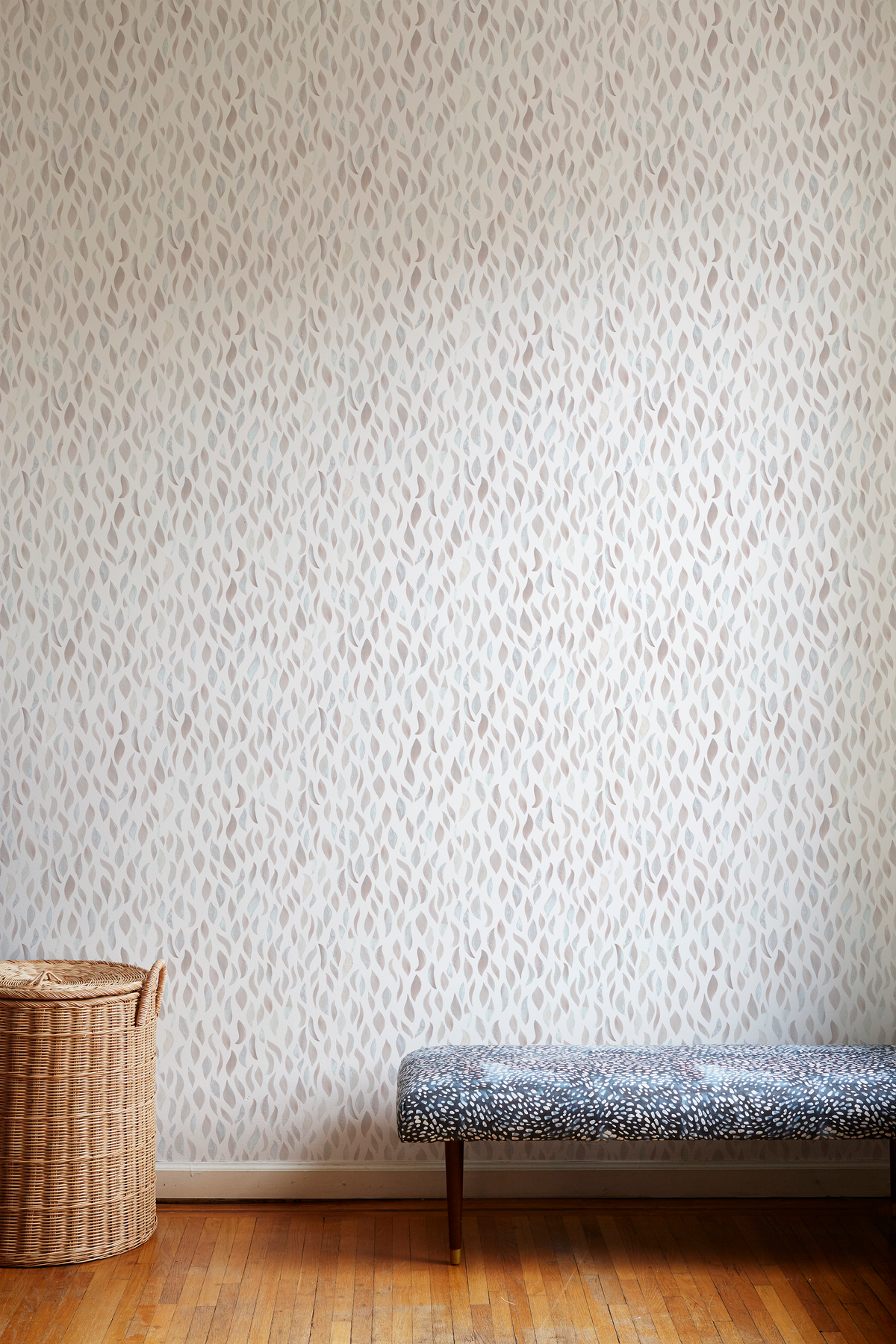 Petals Wallpaper in Taupe-Blue