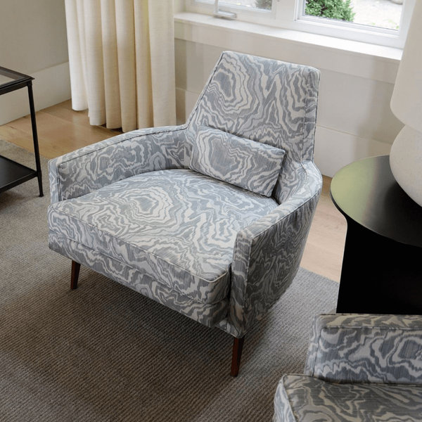 Marble Geode Fabric in Pale Marine