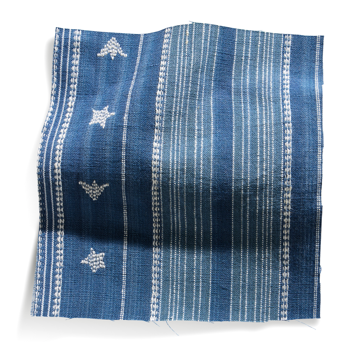 Budding Stripe Fabric in Ocean Blue