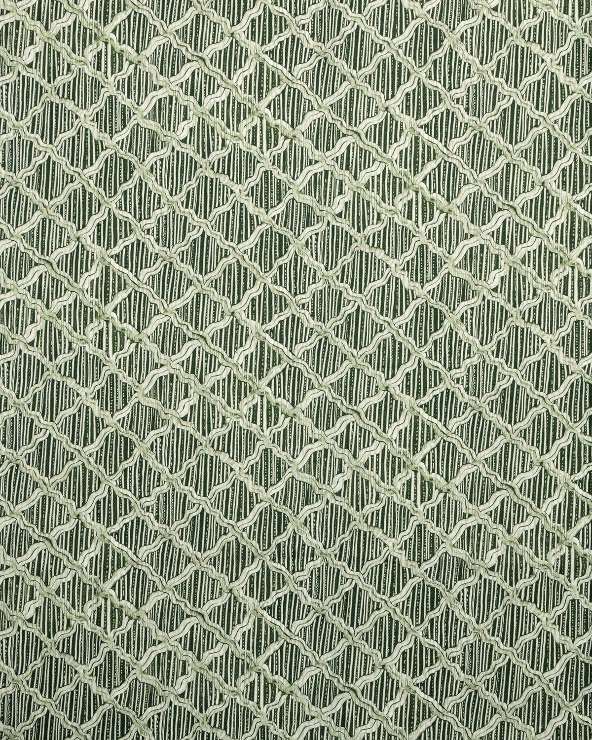 Carved Ogee Fabric in Forest Green