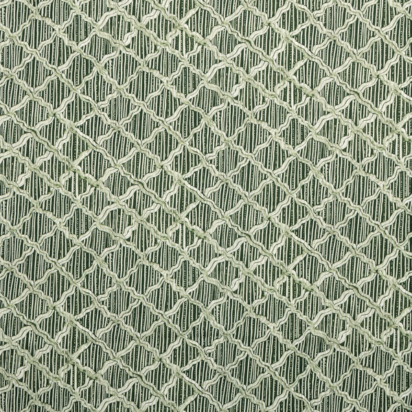 Carved Ogee Fabric in Forest Green