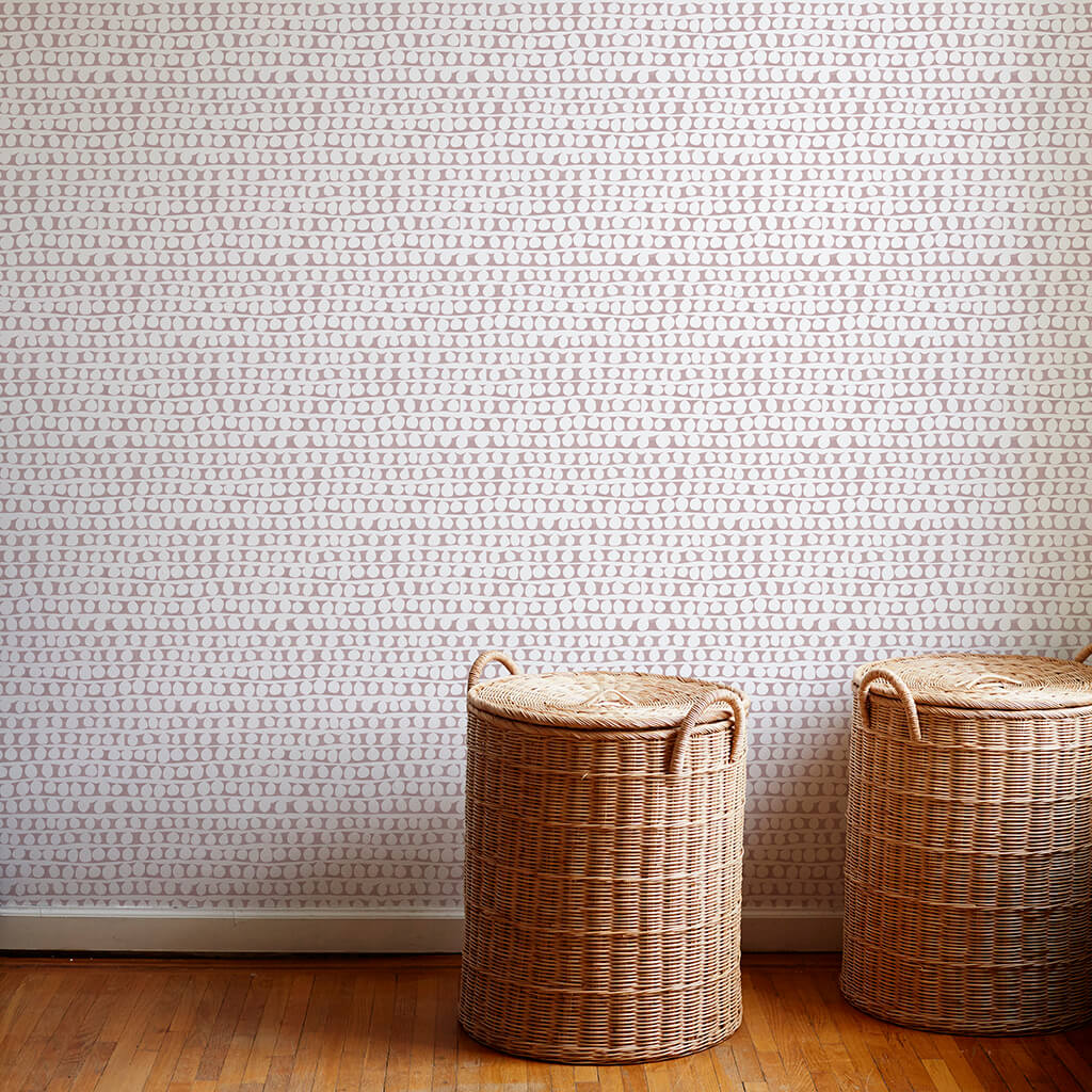 Circle Stripe Wallpaper in Taupe