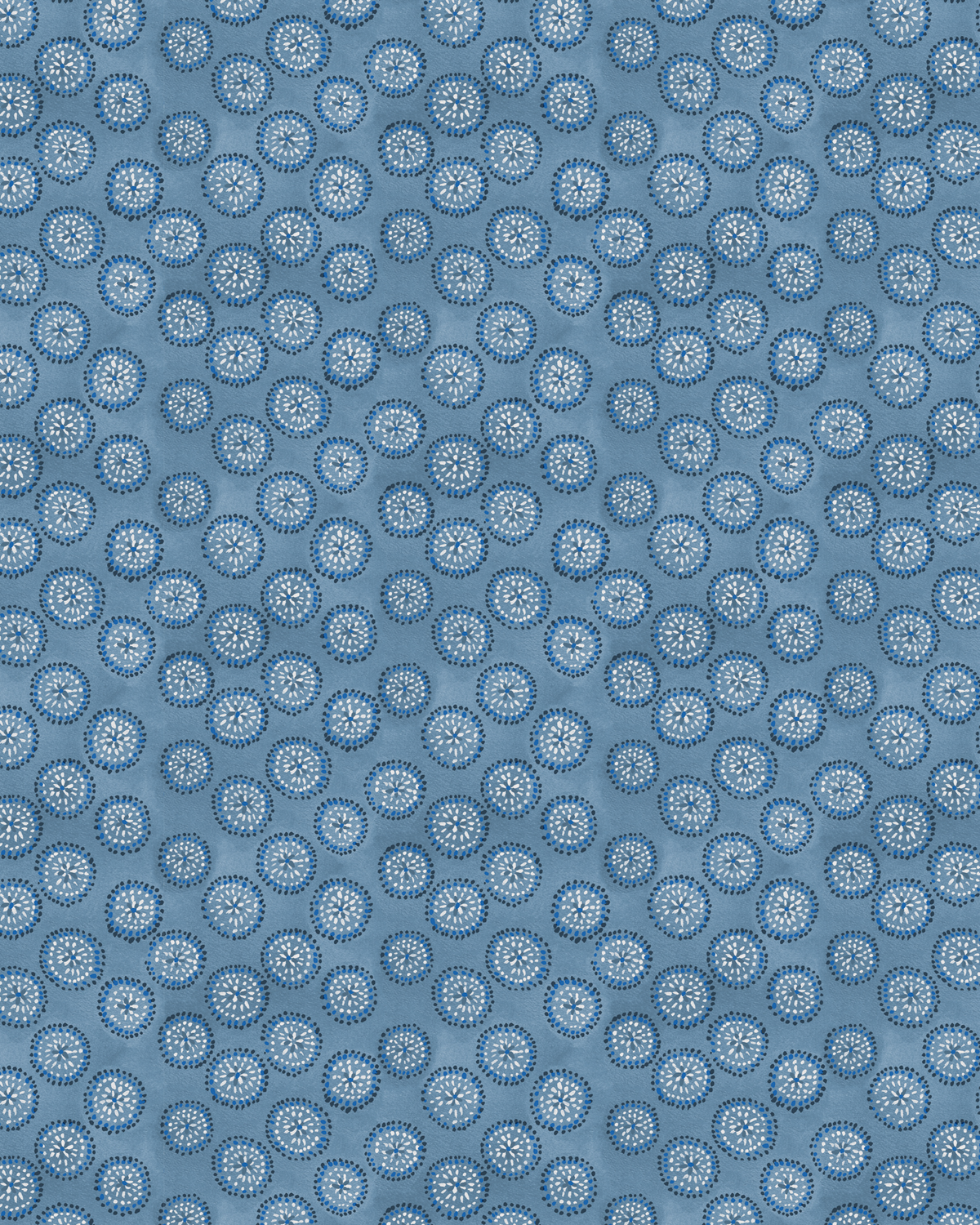 Dotted Floral Fabric in Chambray Blue