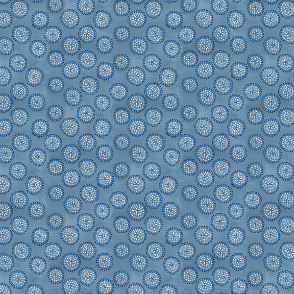 Dotted Floral Fabric in Chambray Blue