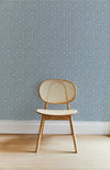 Dotted Floral Wallpaper in Blue-Gray Image 2