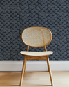 Dotted Floral Wallpaper in Navy Image 3