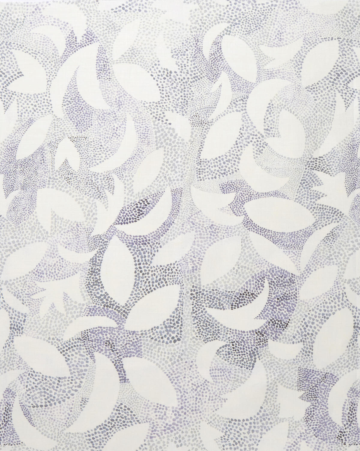 Dotted Leaves Fabric in Gray-Lilac