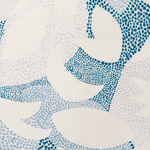Dotted Leaves Fabric in Ocean Blues