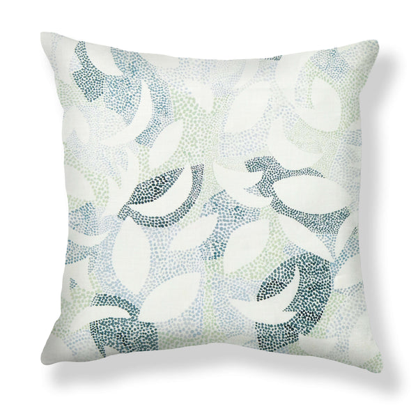 Dotted Leaves Pillow in Garden Green