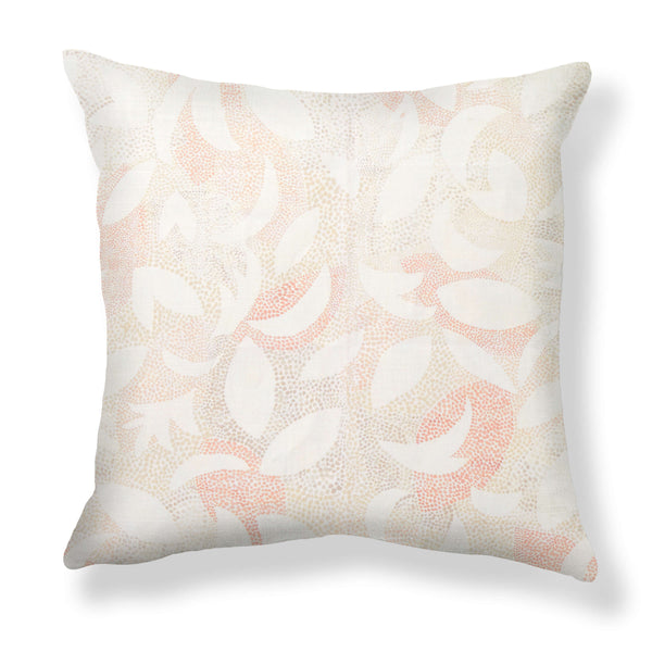 Dotted Leaves Pillow in Taupe