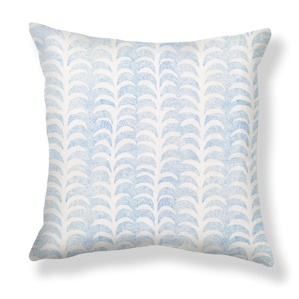 Dotted Palm Pillow in Blue