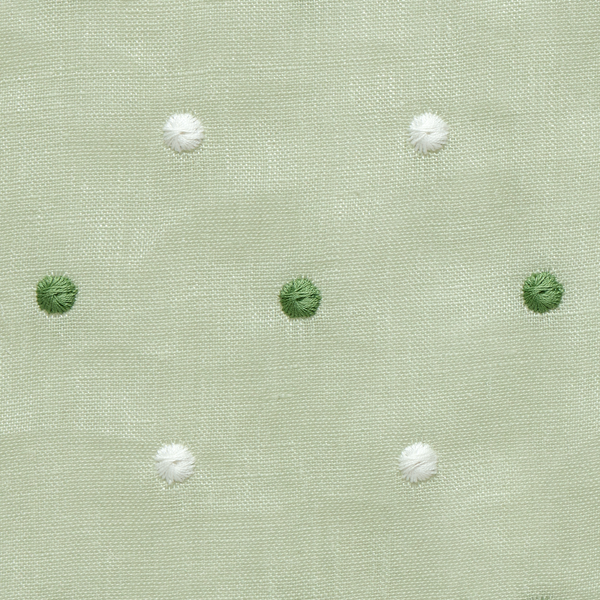 Embroidered Dots Fabric in Pistachio