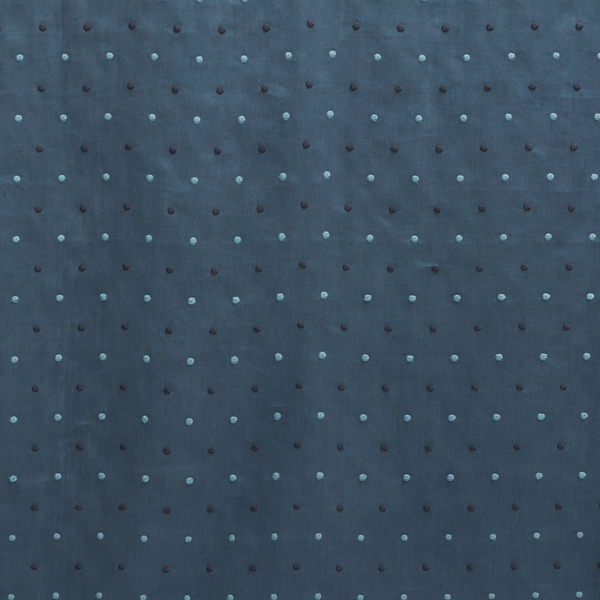 Embroidered Dots Sheer Fabric in Washed Navy