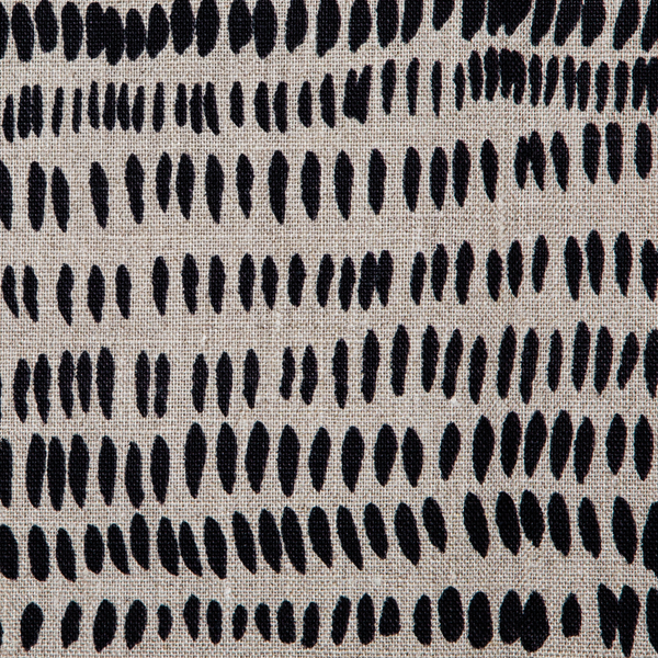 Dashes Fabric in Black & Natural