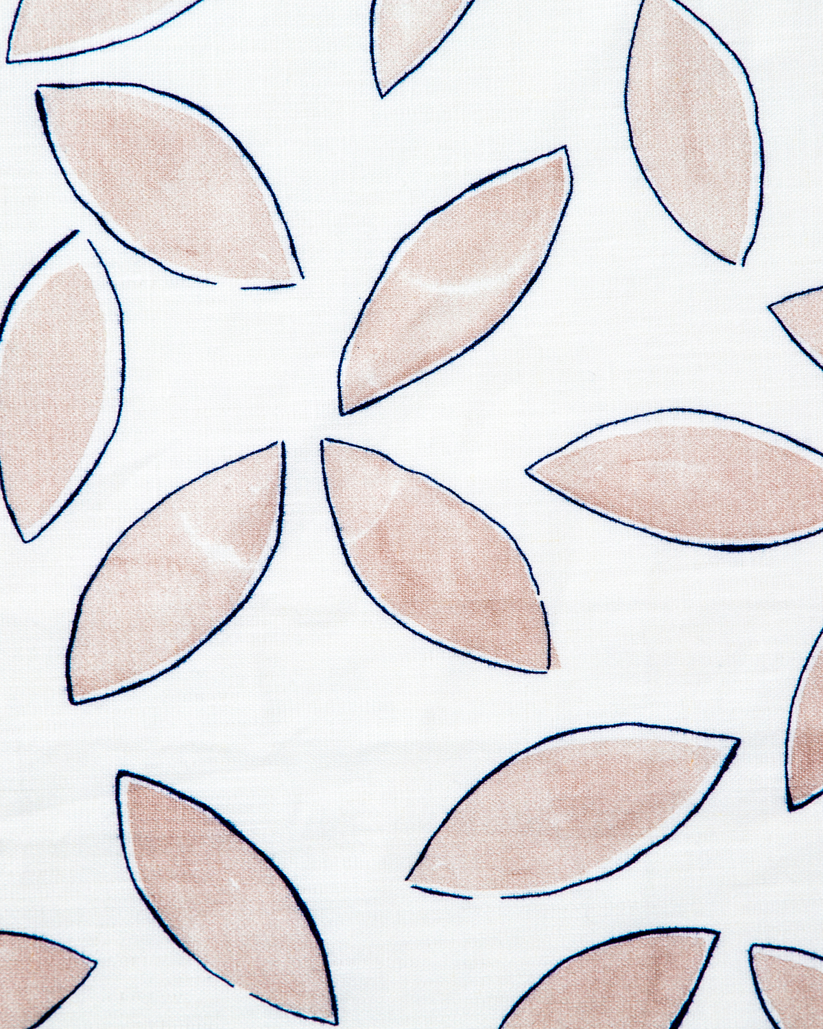 Leaves Fabric in Coffee/Blauvelt Blue
