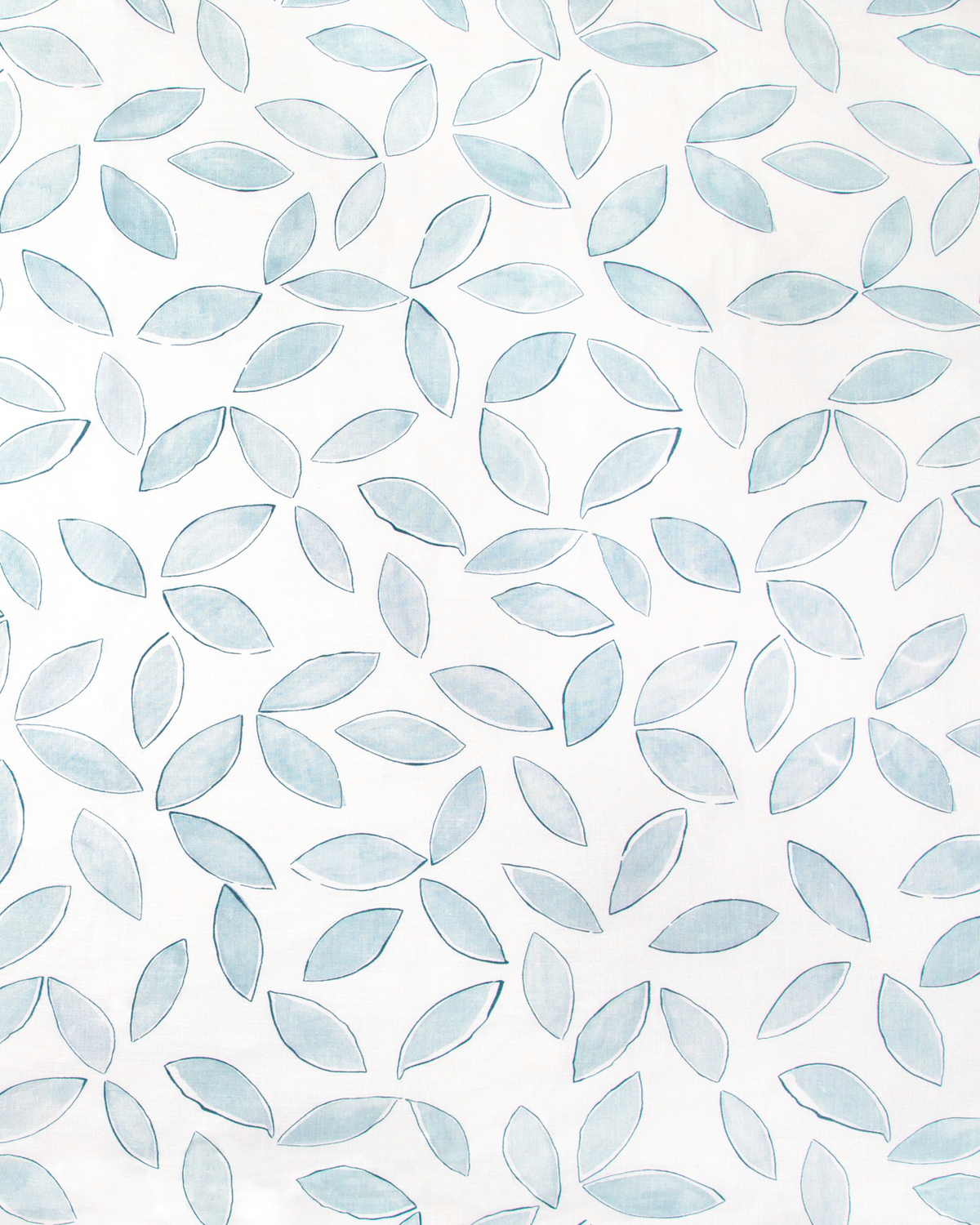 Leaves Fabric in Marine & Ice