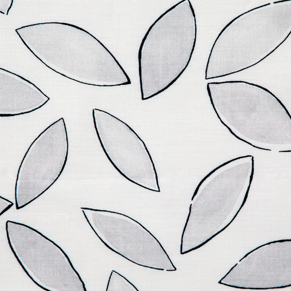 Leaves Fabric in Gray & Black