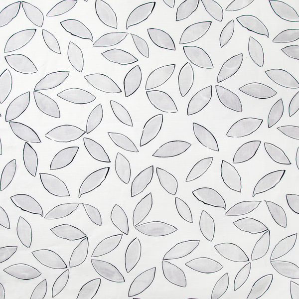 Leaves Fabric in Gray & Black