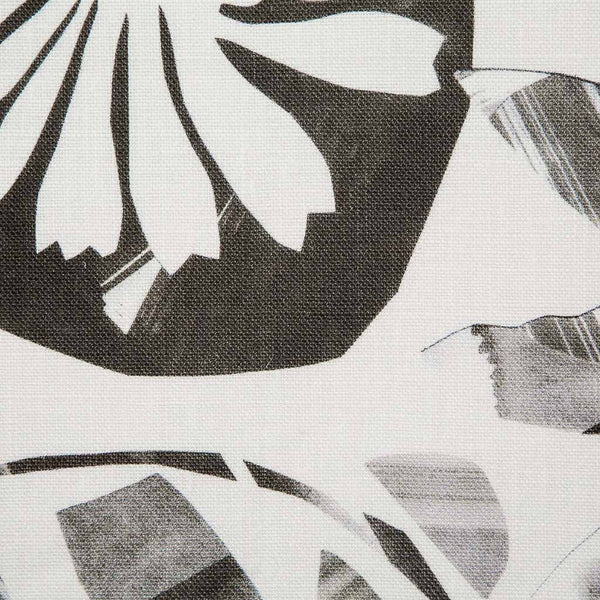 Floral Collage Fabric in Charcoal Black
