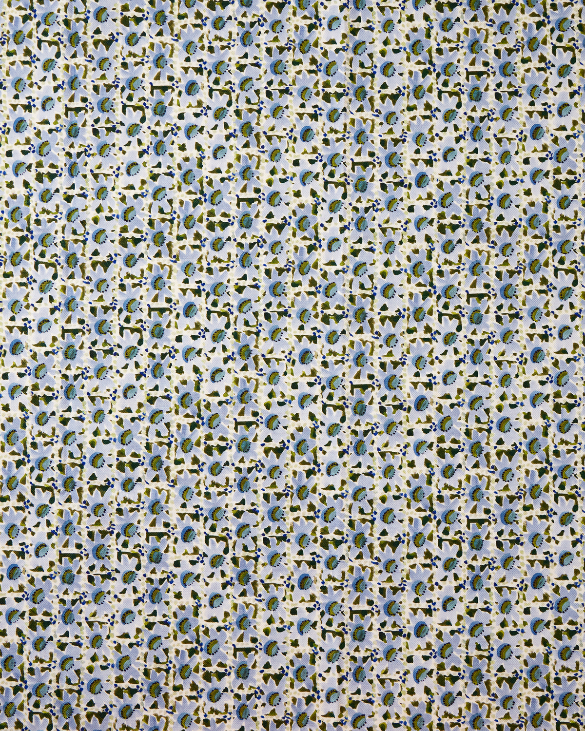 Floral Trellis Fabric in Blue/Green
