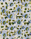Floral Trellis Fabric in Blue/Green Image 2