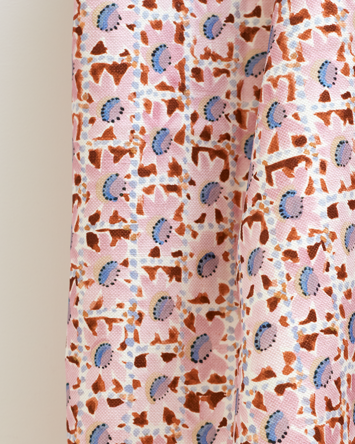 Floral Trellis Fabric in Pink/Rust