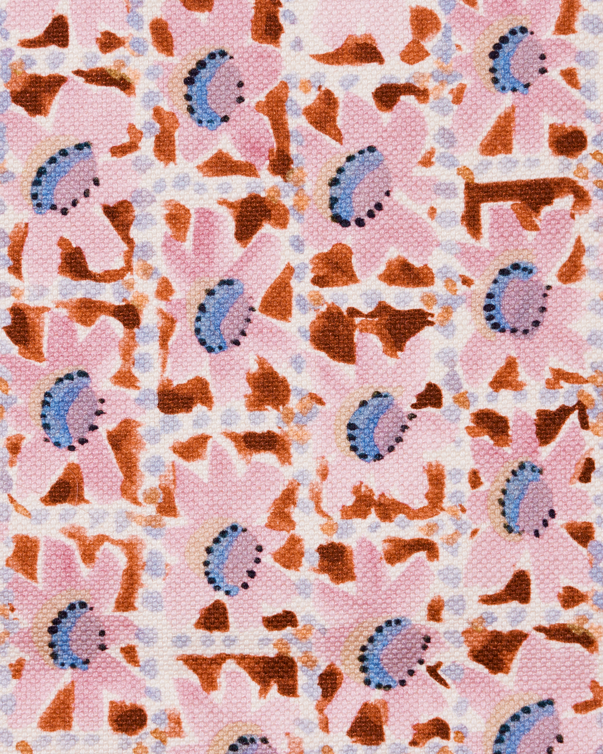 Floral Trellis Fabric in Pink/Rust