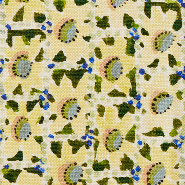 Floral Trellis Fabric in Yellow/Green