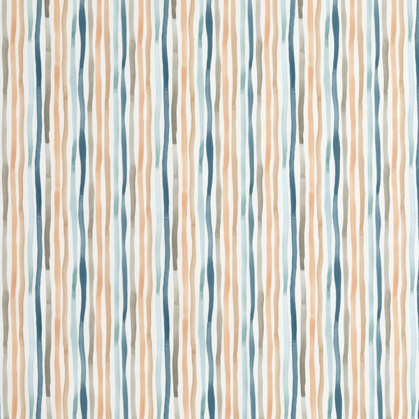 Garden Stripe Fabric in Peach/Blue