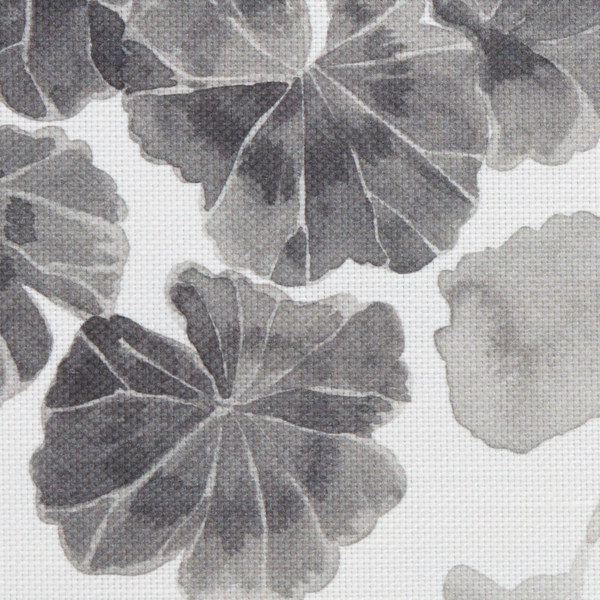 Geraniums Fabric in Gray