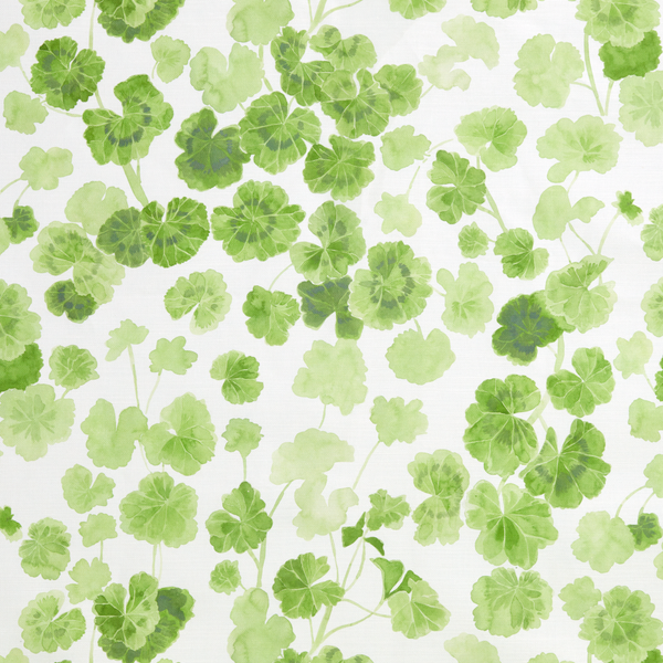 Geraniums Fabric in Green