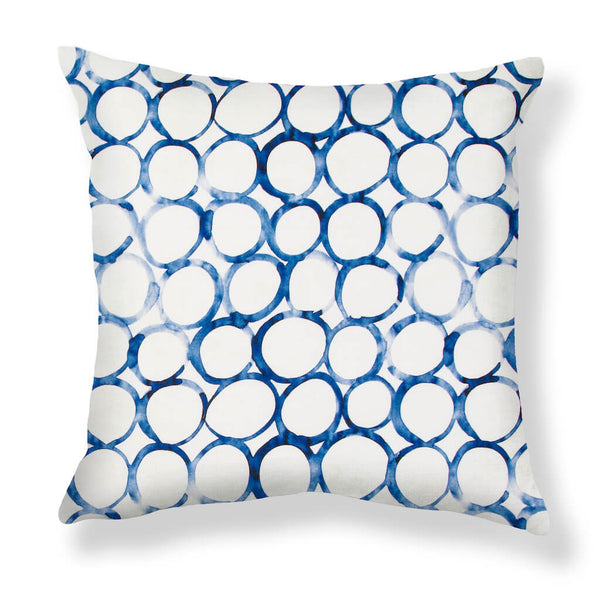 Interlocking Circles Pillow in Cobalt