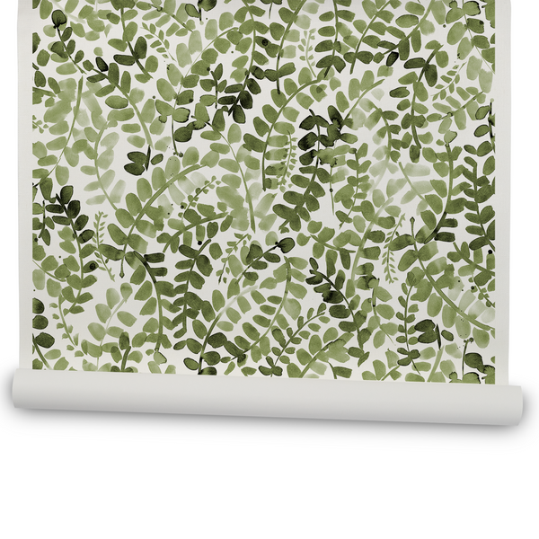 Leafy Vines Wallpaper in Green
