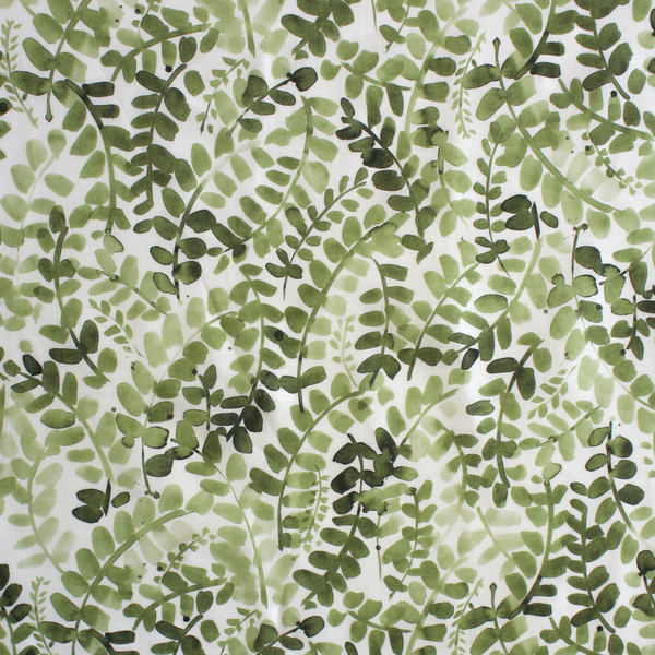 Leafy Vines Sheer Fabric in Green