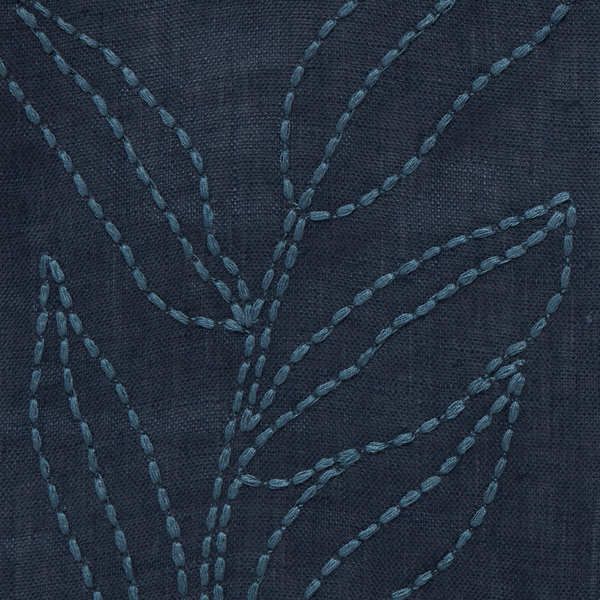 Linear Stem Fabric in Washed Navy
