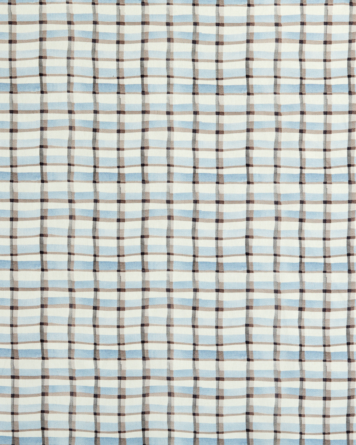 Mason Plaid Fabric in Blue/Tan