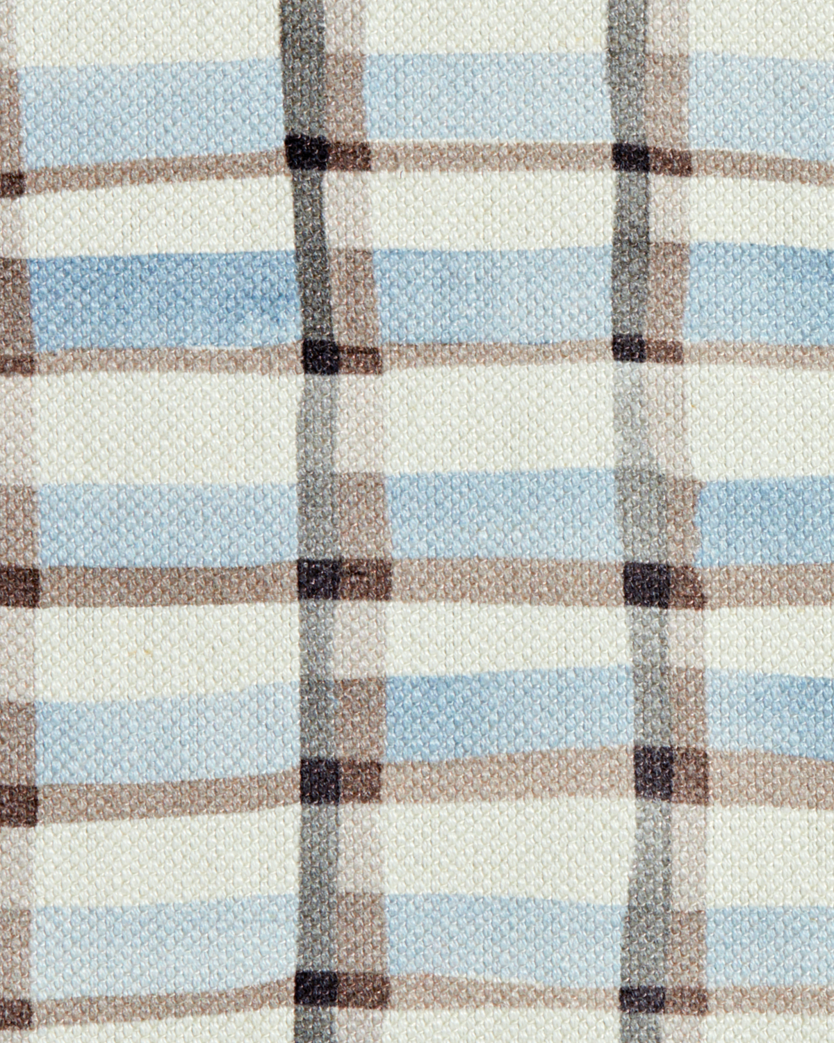 Mason Plaid Fabric in Blue/Tan