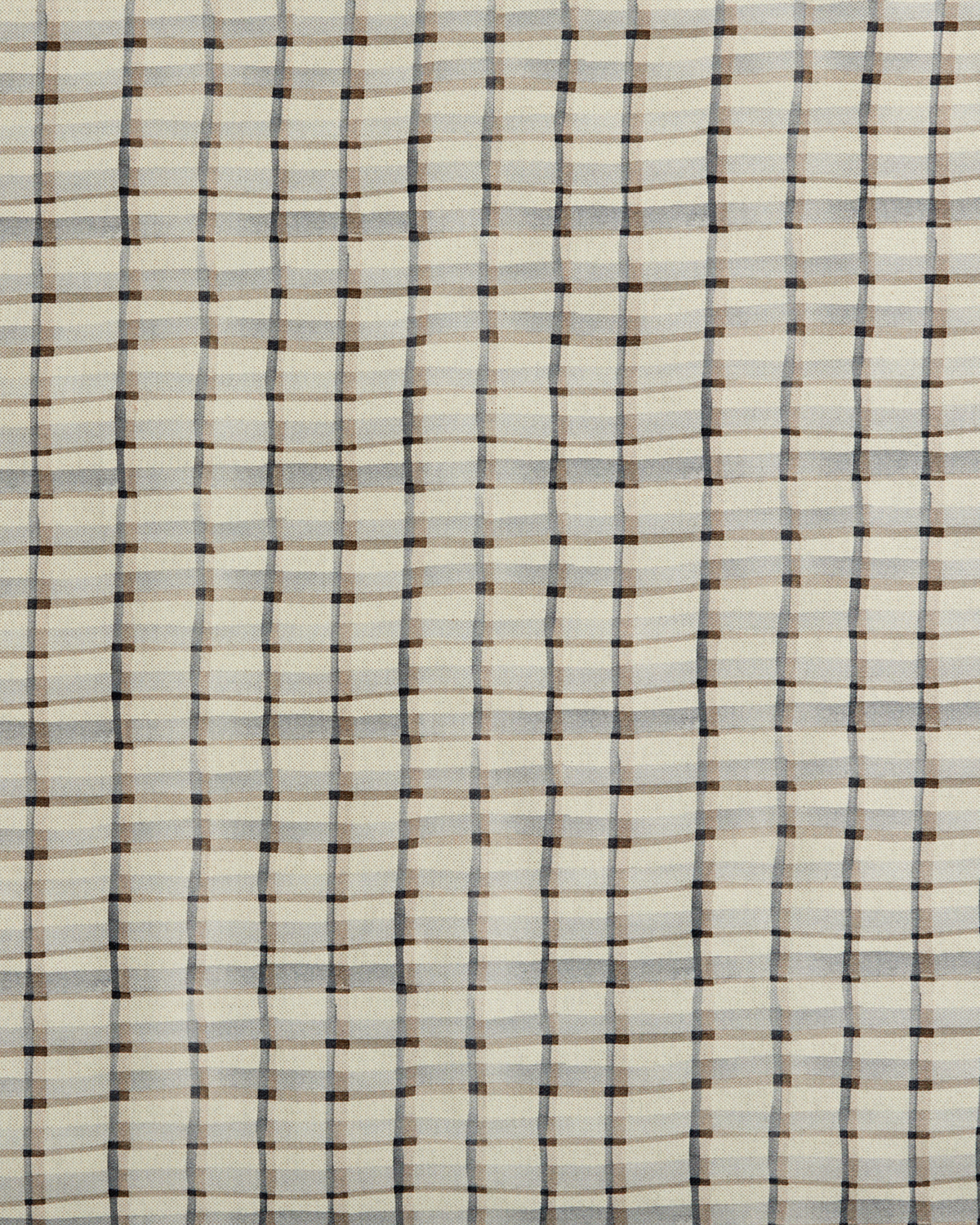 Mason Plaid Fabric in Natural/Gray