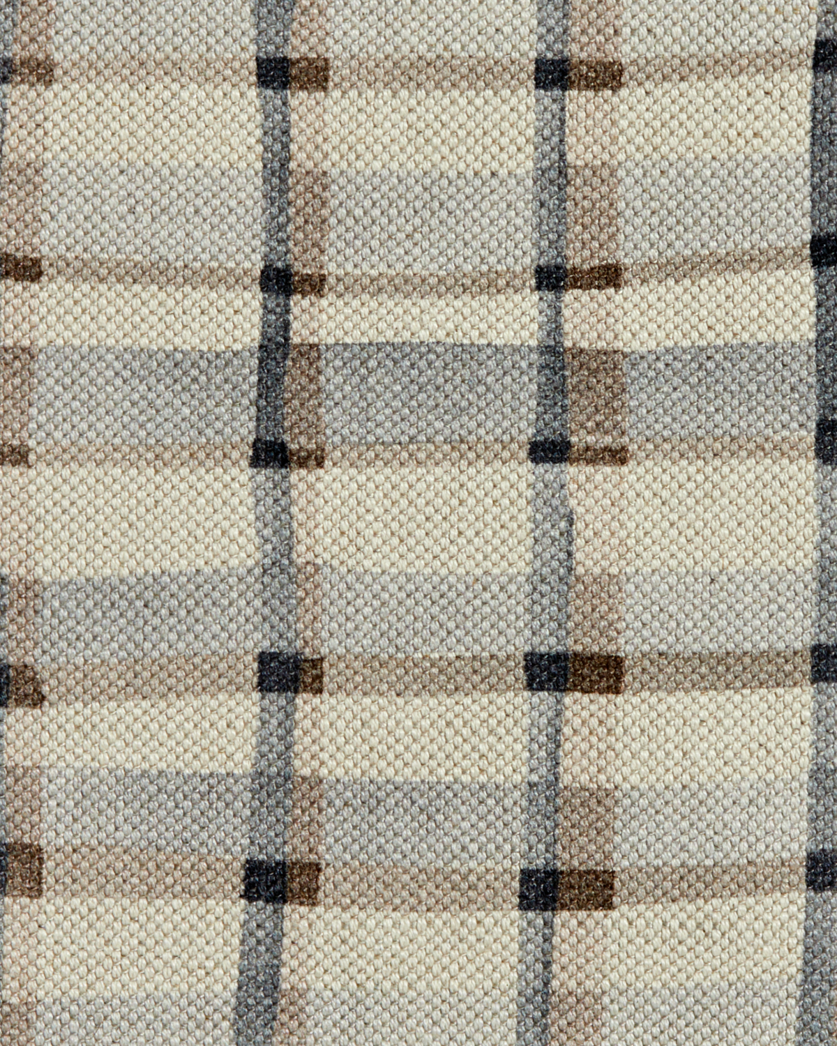 Mason Plaid Fabric in Natural/Gray