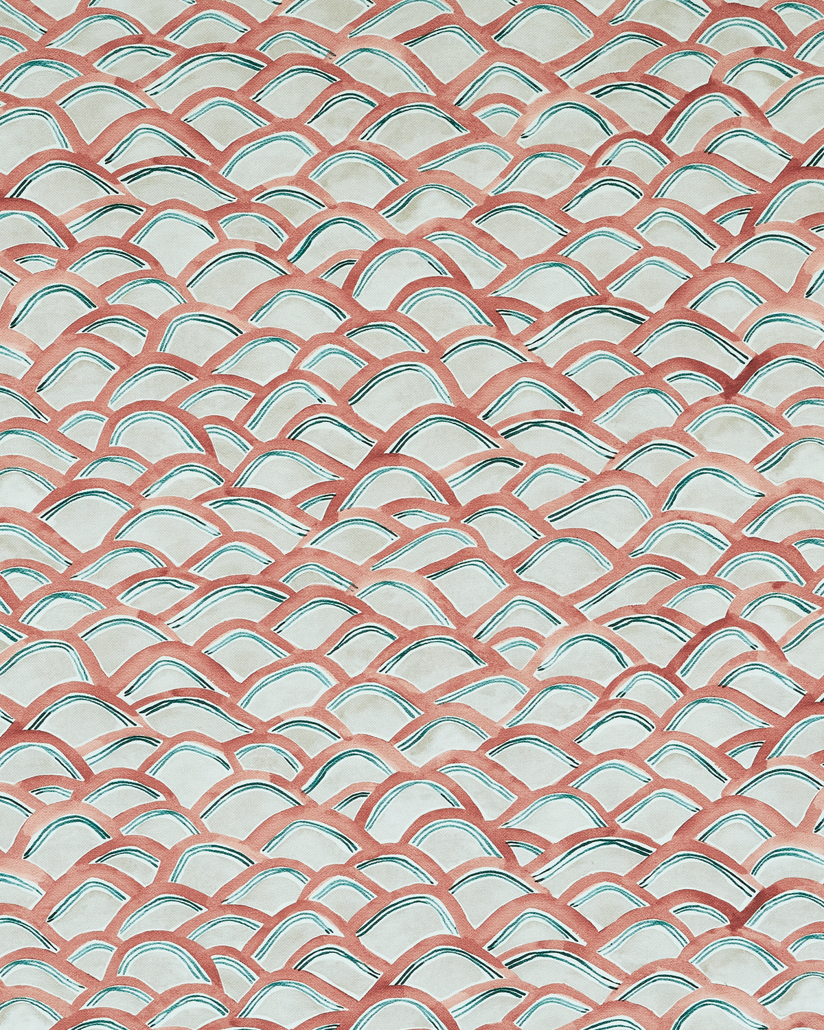 Mountains Fabric in Rose/Marine