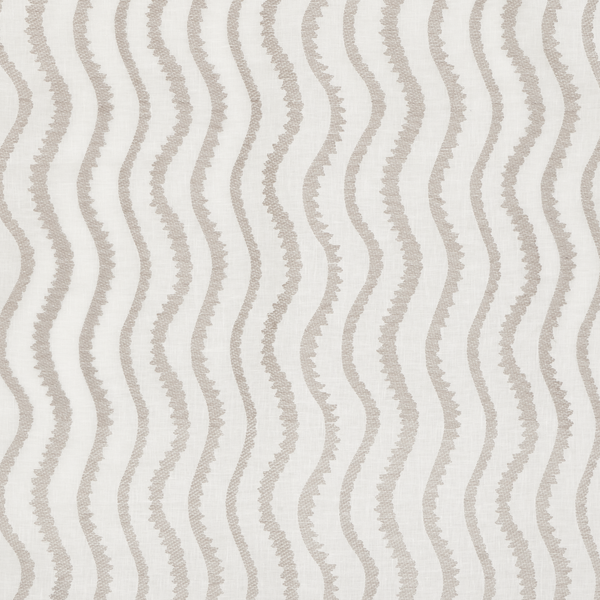 Notched Vines Sheer Fabric in Ivory/Gray