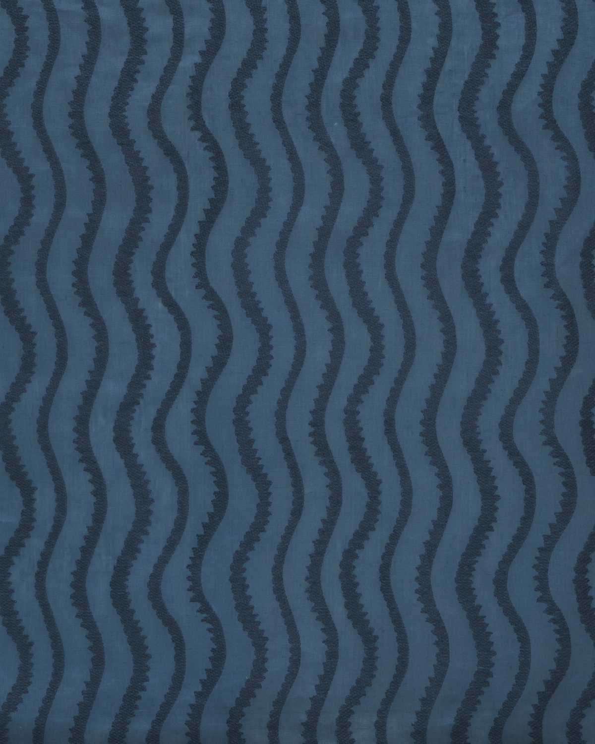 Notched Vines Fabric in Washed Navy