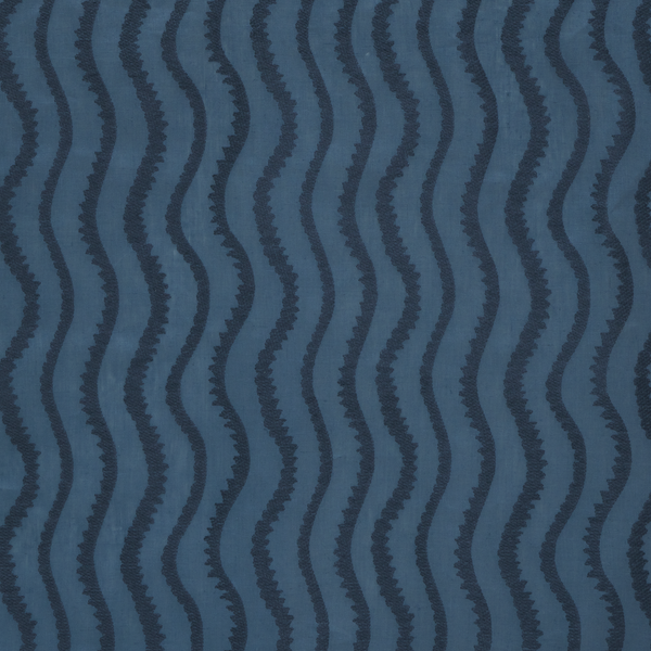 Notched Vines Sheer Fabric in Washed Navy