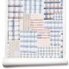 Patchwork Plaid Wallpaper in Blue/Peach Image 1