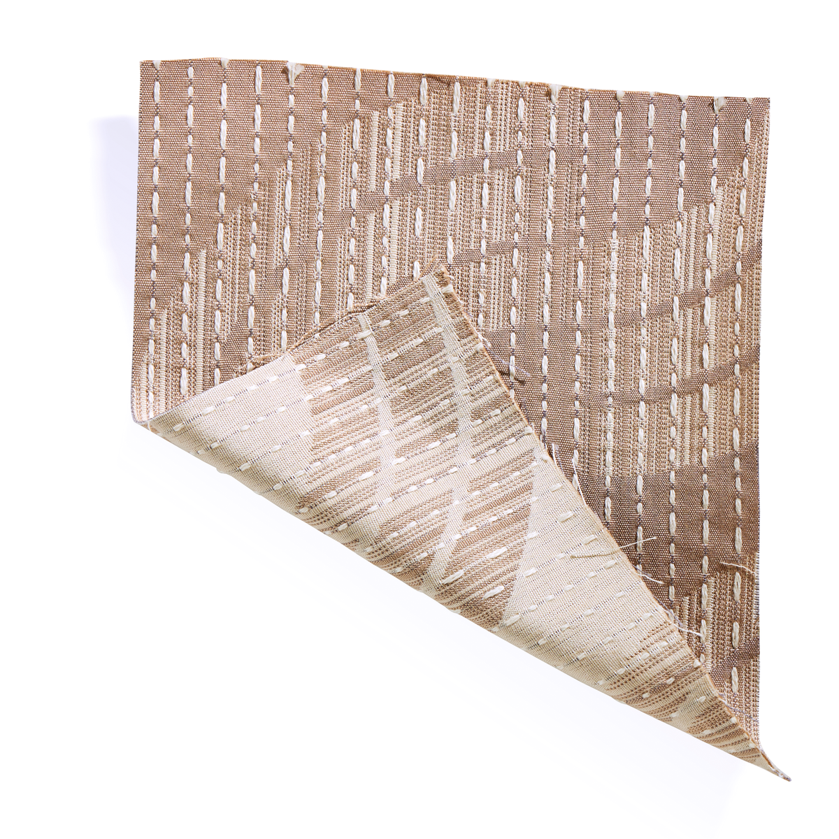 Sashiko Wave Fabric in Taupe