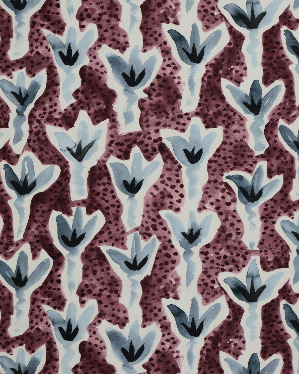 Sprigs Fabric in Eggplant/Blue
